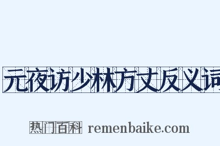 元夜访少林方丈反义词是什么意思的图片